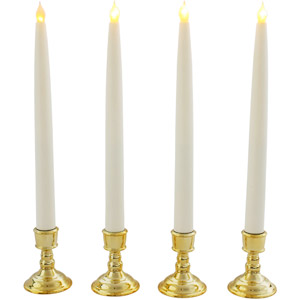 LED Battery White Taper candle in gold stand holder.jpg